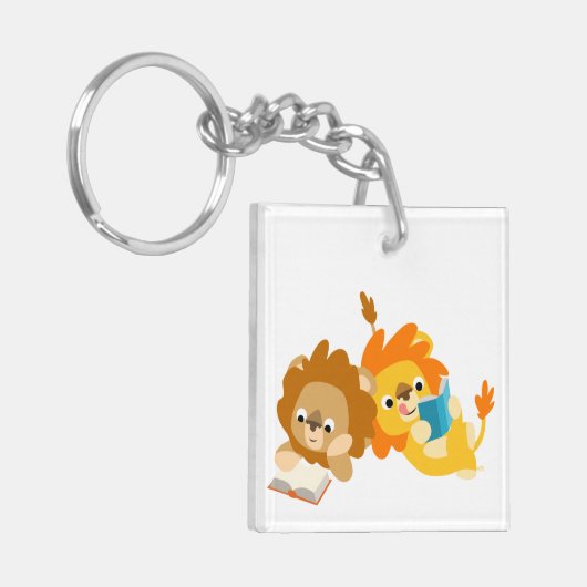 Porte-clés Cute Cartoon Lecteurs Lion Acrylique Porte - clé (Devant gauche)