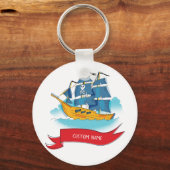 Porte-clés Cute Cartoon Pirate Livraison texte personnalisé (Recto)