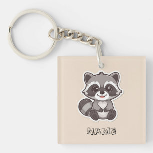 Porte-clés Cute Cartoon Raccoon Porte - clé personnalisé