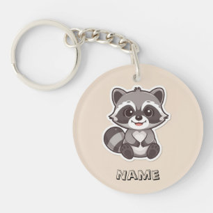 Porte-clés Cute Cartoon Raccoon Porte - clé personnalisé