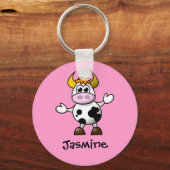 Porte-clés Cute Cartoon Vache Nom personnalisé Cadeau (Recto)