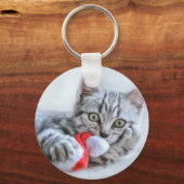 Porte-clés Cute Cat et Santa Claus Hat (Recto)