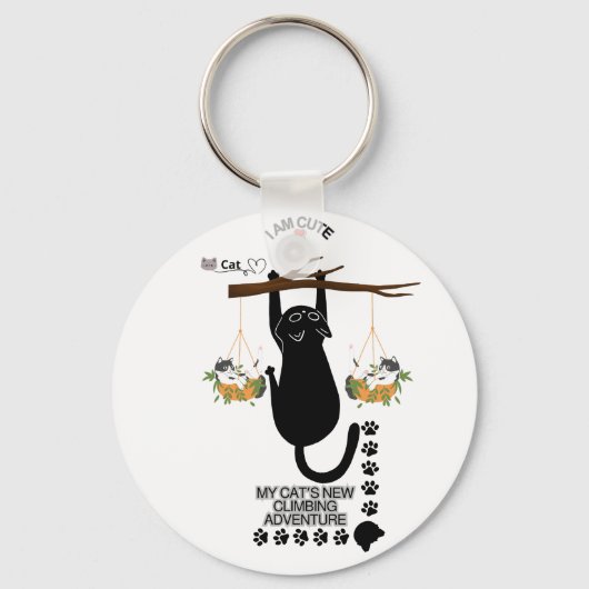 Porte-clés Cute Cat Keychain | Adorable Kitty Accessory (Verso)