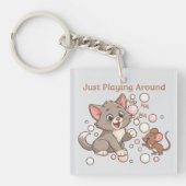 Porte-clés Cute Cat & Mouse Friendship (Devant)