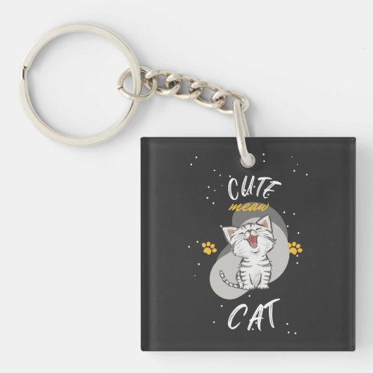 Porte-clés CUTE CAT Porte - clé acrylique (Devant)