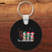 Porte-clés Cute Cat Reindeer Light Christmas Cat Funny Santa (Recto)