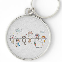 Cute Cats Hanging Keychain