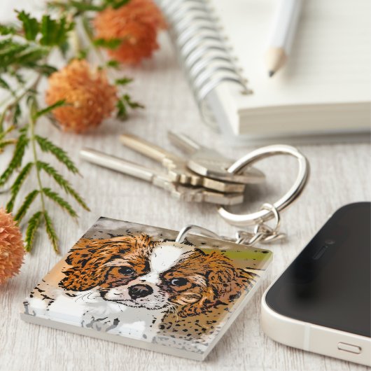 Porte-clés Cute Cavalier Puppy (Devant Droit)