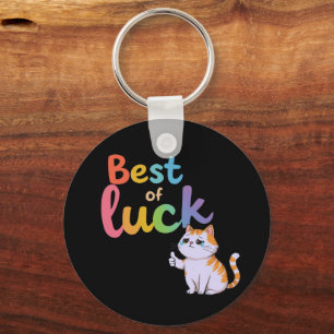 Porte-clés Cute Chat Best of Luck : Étendre Fun et Feline Bon