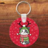 Porte-clés Cute Chat Noël Stocking fourchettes Galore (Verso)