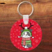 Porte-clés Cute Chat Noël Stocking fourchettes Galore (Recto)