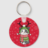 Porte-clés Cute Chat Noël Stocking fourchettes Galore (Verso)