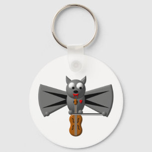 Porte-clés Cute chauve-souris vampire jouant du violon
