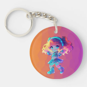 Porte-clés Cute Chibi Danser 2 Porte - clé