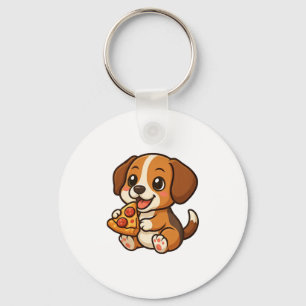 Porte-clés Cute chien beagle pizza pizza amateurs dessin anim