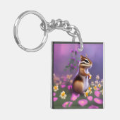 Porte-clés Cute Chipmunk en Fleurs (Devant gauche)