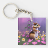 Porte-clés Cute Chipmunk en Fleurs (Devant)