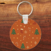 Porte-clés Cute Christmas Pattern – Candy Canes, Trees (Recto)