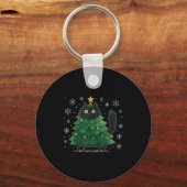 Porte-clés Cute Christmas Tree Cat Funny Holiday Snowflake (Recto)