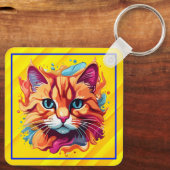Porte-clés Cute Colorful Chat Face-87002 (Verso)
