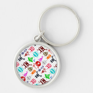 Porte-clés Cute colorful funny monsters patterns