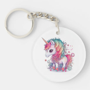 Porte-clés Cute Colorful Magic Creature Unicorn Artwork
