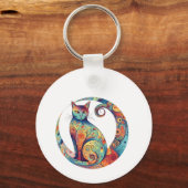 Porte-clés cute colurful cat design (Recto)