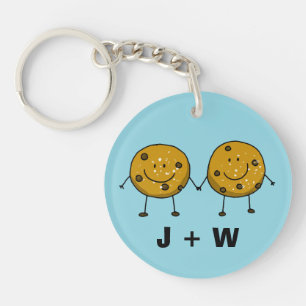 Porte-clés Cute Cookie Couple Cadeau personnalisé