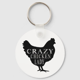 Porte-clés Cute Crazy Chicken Lady