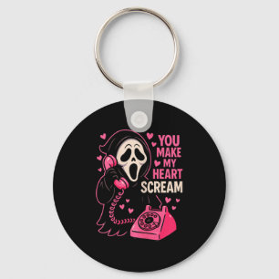 Porte-clés Cute Creepy Horror Fais Crier Mon Cœur pour la Sai