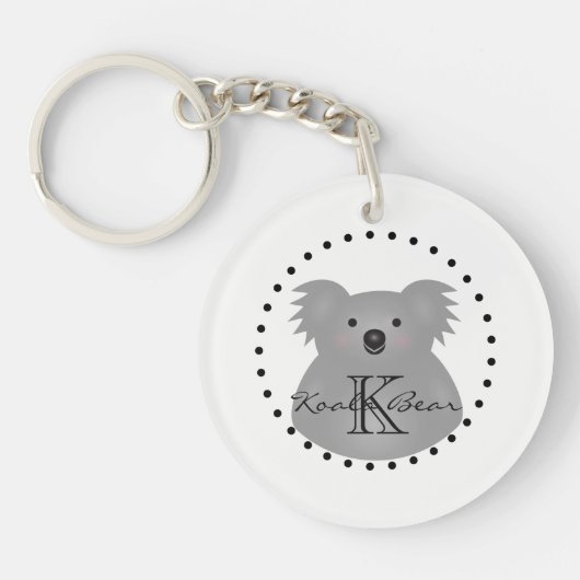 Porte-clés Cute Cudely Australia Baby Koala Oear Monogramme (Devant)