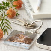 Porte-clés Cute Curly Nom Cat Photo (Devant Droit)