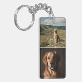 Porte-clés Cute Custom Dog Photos Collage Paw Print (Devant gauche)