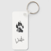 Porte-clés Cute Custom Dog Photos Collage Paw Print (Verso)