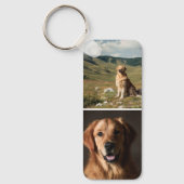 Porte-clés Cute Custom Dog Photos Collage Paw Print (Recto)