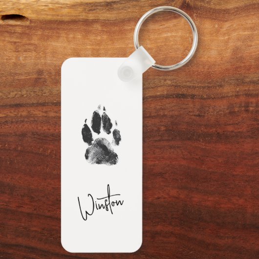 Porte-clés Cute Custom Dog Photos Collage Paw Print (Verso)