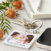 Porte-clés Cute Custom Photo & Name Text Acrylic (Devant Droit)