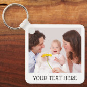 Porte-clés Cute Custom Photo & Name Text Aluminum (Recto)