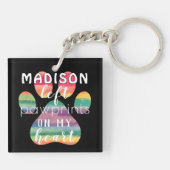 Porte-clés Cute Custom Rainbow Bridge Empreintes de pattes su (Dos)