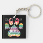 Porte-clés Cute Custom Rainbow Bridge Empreintes de pattes su (Dos)