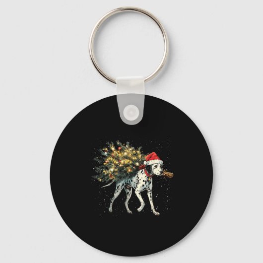 Porte-clés Cute Dalmatian Dog In A Christmas Tree For Men Wom (Recto)