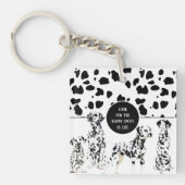 Porte-clés Cute Dalmatiens Noir & Blanc Zones Joyeuses (Devant)