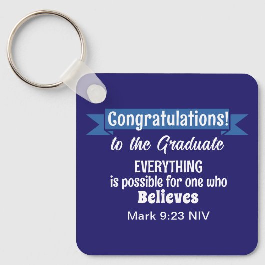 Porte-clés Cute Dark Blue and White Graduation Inspirational (Recto)