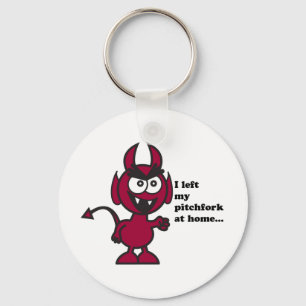 Porte-clés Cute Devil Cartoon Angry Pitchfork Quote