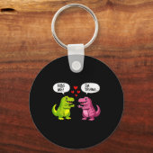 Porte-clés Cute Dinosaur T Rex Hug Valentines Day Couple Boyf (Recto)