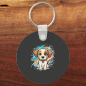 Porte-clés Cute Dog Paint Splash Vector Art_1 (Recto)