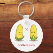 Porte-clés Cute Drôle Punny Corn Amour Confession (Recto)