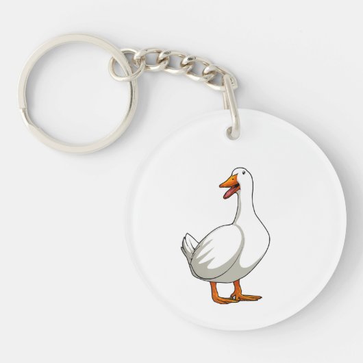 Porte-clés Cute Duck Design Hommes sauvagine Oiseau Animaux A (Devant)