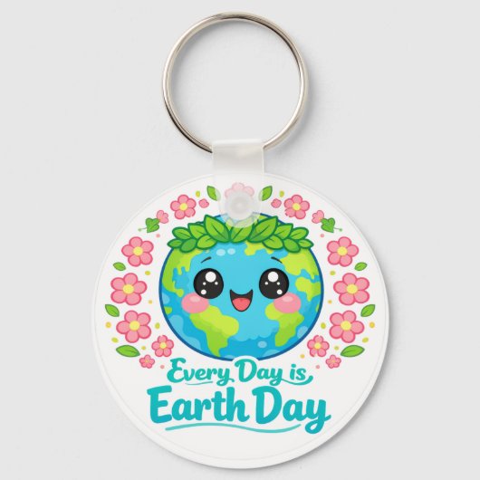 Porte-clés Cute Earth Day Keychain (Recto)