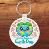 Porte-clés Cute Earth Day Keychain (Recto)
